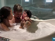 Guy ends up with two girls in jacuzzi 3/16