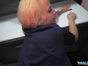 Public Agent Waitress makes a mess of his pants and offers to fuck him in the toilet 10/16