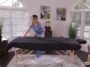 Erotic Oiled Massage For Sexy Hot Blonde Babe Chanel Camryn and Her Stepdad 1/16