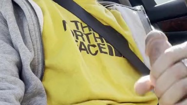 FRAT boy Jerks until cum in car