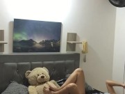 girl with toys fucks her pussy alone. 3/16