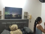 girl with toys fucks her pussy alone. 4/16
