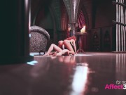 Redhead wizard having sex with a big tits futanari succubus in a 3d animation 9/16