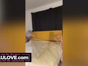 Big boobs babe singing nude, behind the scenes cumshot on ass, matching lingerie, dress with crotch hole - Lelu Love 12/16