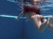 Brunette Spanish Diana Rius swimming topless 13/16