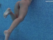 Brunette Spanish Diana Rius swimming topless 16/16