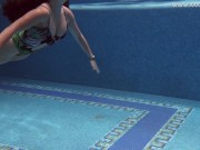 Brunette Spanish Diana Rius swimming topless 3/16