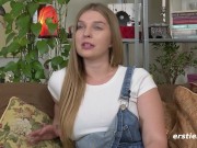 Ersties - Hot Blonde Babe Gets off With a Hitachi While Sticking a Finger Inside 3/16