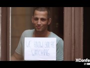 The neighbour can't stop watching us, so we invite her for a HOT trio! - We know you're watching on XConfessions by ErikaLust 3/16