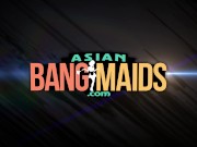 Asian maid gets treated to a big cock after a long morning 1/16