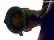 Minnie Manga blows her blue dildo in the pool 11/16