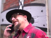 A Cute Petite Babe is Nailed by Two Big Guys 2/16