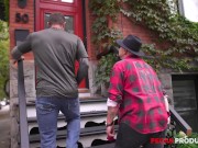 A Cute Petite Babe is Nailed by Two Big Guys 5/16