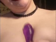 Big dildo tit fuck and oral worship 10/16