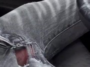 Taxi driver jerks off while driving, women on the road watch him