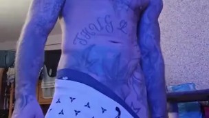 Muscle Gangsta tattoo hot men, big dick.