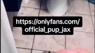 Public restroom urinal licking and tasting