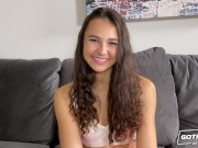 Skinny brunette cutie cannot wait to get creampied 15/16