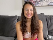 Skinny brunette cutie cannot wait to get creampied 6/16