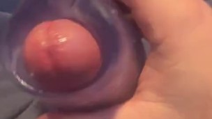 Stroking and moaning big thick cock