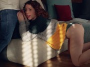 romantic sex on the sofa &  massive cumshot 1/16