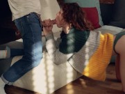 romantic sex on the sofa &  massive cumshot 2/16