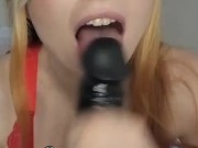 Trying out my new thrusting dildo! Watch how deep I can take it.. 9/16