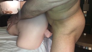 Horny teen fucking fake pussy with real cock