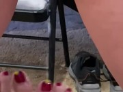 Piss slut putting her piss on toes 11/16