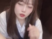 【English sub】机の下で手コキのご褒美をくれる秘書を雇ったら仕事がはかどる/hentai/日本素人美女/個人撮影/裏垢/亀頭責め/寸止め/M男【ゆなぱんちゃんねる】 8/16