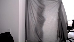 BJ & anal play behind a curtain. You can only see the shadow