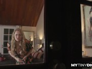 She shows tits and makes him jerk off 2/16