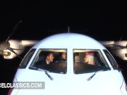Threesome in a commercial plane with 2 stewardess 1/16