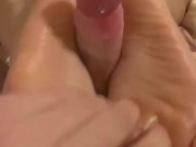 My stepsister give me her first footjob! 14/16