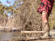 Blonde redneck countrygirl sucks old DADDY DICK and swallows cum outdoors | DADDYSCOWGIRL 1/16