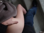 Unplanned sex in a public place. I persuaded her to have sex in the entrance, we were almost caught. 11/16