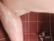 Having fun in the shower with a soapy finger fuck 9/16