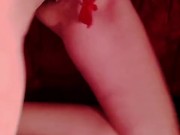 Valentine's day gift.  Fingering my pussy for valentine's day 7/16