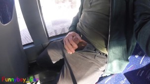 My first attempt: jerking off in a moving bus, unfortunately only with a limp cock.