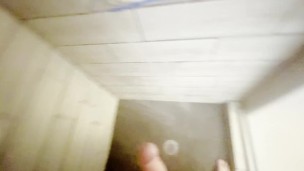 motel desk lady escorts to my room and i jerkoff in the shower