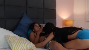 Two lesbians with small tits having intimate sex