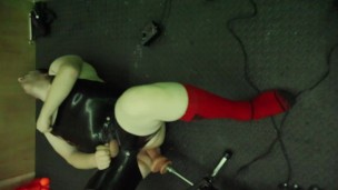 Rubber boy fucked by machine part 2