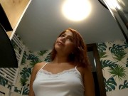 Sexy and Horny Bare Ass Petite Latina Redhead in the Bathroom shows pussy and booty to tease without underwear flashing 16/16
