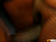 Fat ebony teen gets her pussy and mouth fucked by a black dude with big dick on the floor 7/16