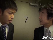 Japanese hottie with big natural tits sucking and jerking a cock 4/16