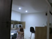 Sexy and horny new housewife in a mini skirt dress which does not cover ass or pussy to show her hairy pussy 6/16