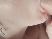 Husband gets me on my knees as I give him a sloppy blowjob. 15/16