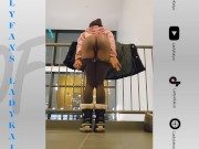 Sexy Ebony Girl Shaking Ass in Her College staircase #onlyfans 9/16