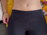 he jerks off in the kitchen looking at my ass and I show him my small tits so he can cum on them 6/16