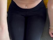 he jerks off in the kitchen looking at my ass and I show him my small tits so he can cum on them 9/16